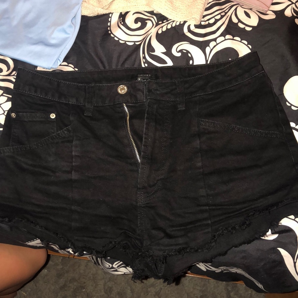 Black Jean Shorts